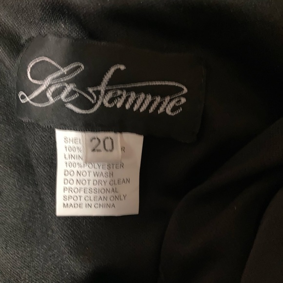 La Femme Ruched Jersey Column Gown Floor Length Dress In Black Sz 20 (Like New) - Picture 14 of 16